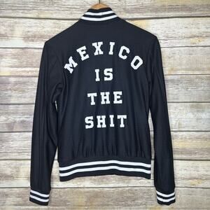 MEXICO IS THE SHIT women’s extra small designer mesh logo jacket varsity snap